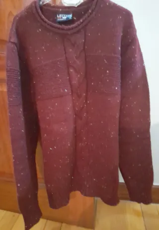 Jersey hombre XL burdeos trenzado