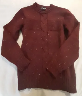 Jersey hombre XL burdeos trenzado