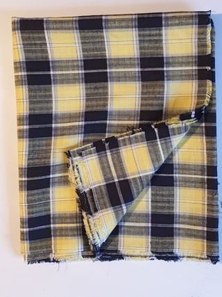 Taglio tessuto quadretti misto lino