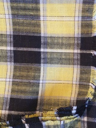 Taglio tessuto quadretti misto lino