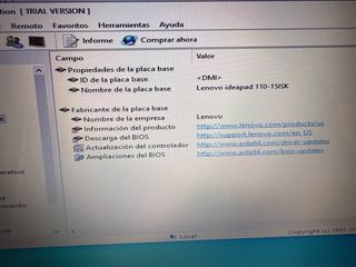 Lenovo Ideapad 110 15ISK para piezas
