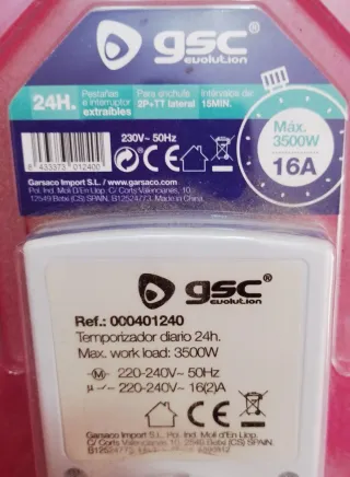 Temporizador Mecánico Diario GSC 24H