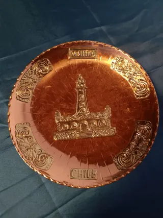 Piatto vintage in rame da parete 23 cm