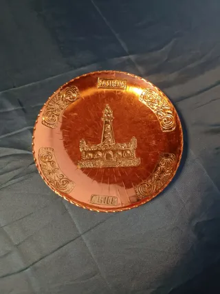 Piatto vintage in rame da parete 23 cm