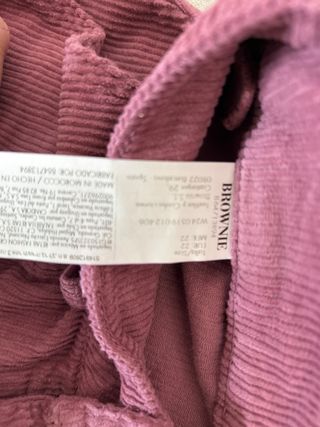 Pantalón Brownie  rosa  pana talla 32