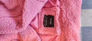 Chaqueta borrego rosa Bershka Talla L