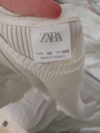 Camiseta Zara Kids Blanca Elástica