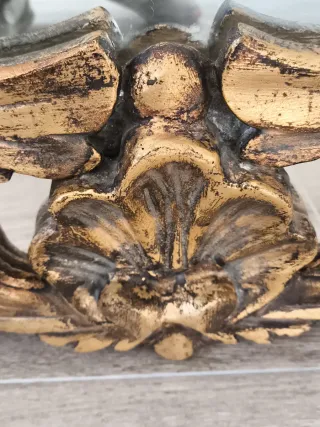 ESPEJO BARROCO MADERA TALLADA POLICROMADA LUIS XV