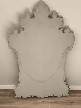 ESPEJO BARROCO MADERA TALLADA POLICROMADA LUIS XV