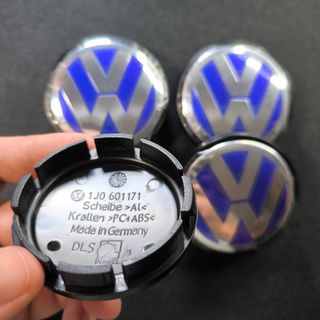 TAPABUJES VW 56mm AZUL EMBLEMA LLANTAS VOLKSWAGEN