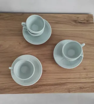 Juego de tazas retro vintage verde mint