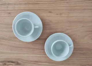 Juego de tazas retro vintage verde mint