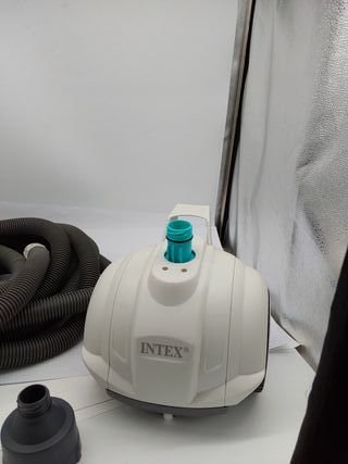 Intex 55251 - Robot limpiafondos piscina Krystal Clear ZX50, Limpiador fondo piscina automático, Manguera 6.5m antienrredos, rec