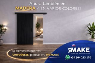 Puerta corredera diseño madera premium