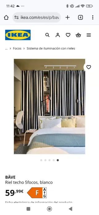 Lámpara Techo Ikea 5 Focos Modelo Bäve