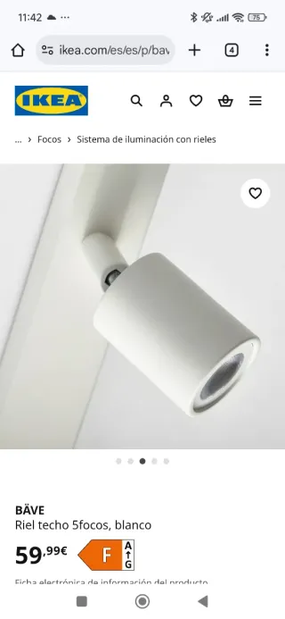 Lámpara Techo Ikea 5 Focos Modelo Bäve