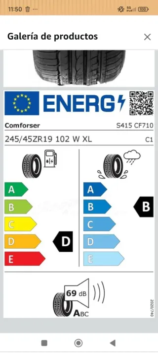 Neumático 19 pulgadas 245/45ZR19 102W XL