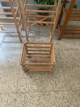 3 Estanterías zapatero de madera y tela