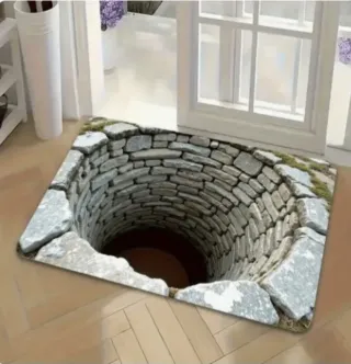 Tappeto Antiscivolo Design Pozzo Pietra