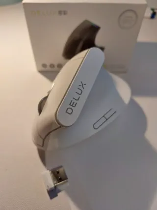 Ratón Ergonómico Delux Gris/Blanco