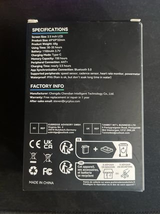 Cycplus M2 Ordenador GPS para Bicicleta