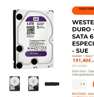 Disco Duro WD 4TB SATA WD40PURX