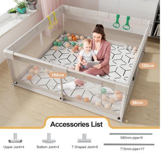 Parque Infantil Bebé Acolchado 150x150 cm