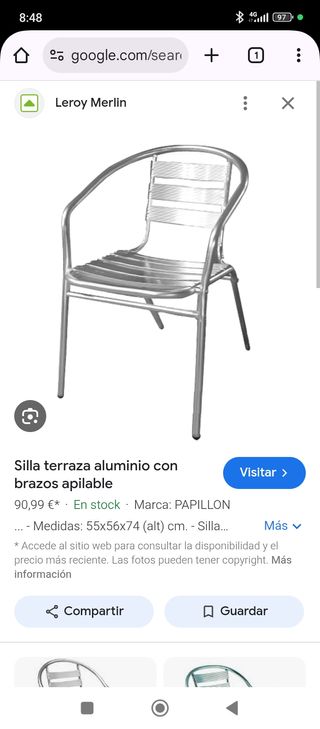 Sillas de exterior Sklum metal y madera