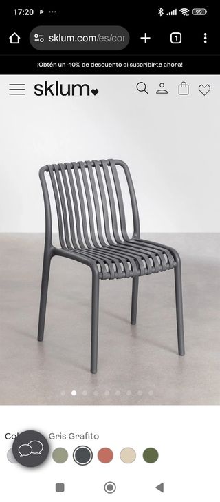 Sillas de exterior Sklum metal y madera