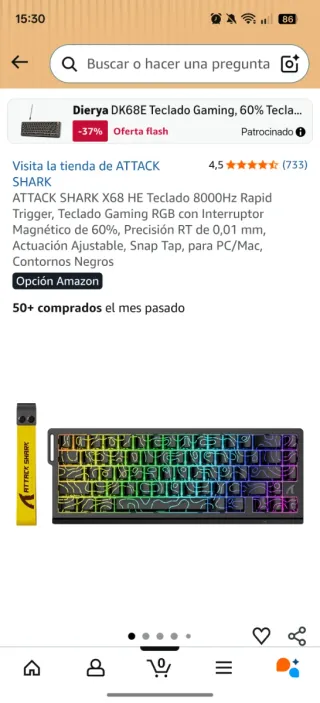 Attack Shark XE 68 HE.