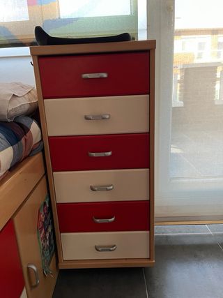 Cama nido juvenil con cajones y mueble con cajones