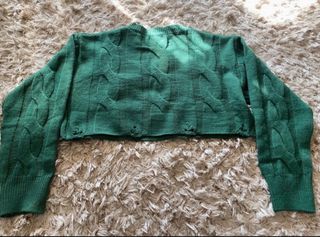 Maglione MOCHY a Trecce Verde Taglia Unica