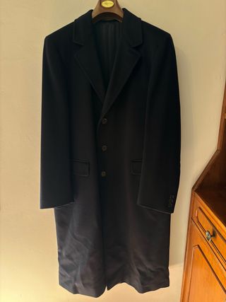 Cappotto Marten's in Lana Vergine Blu Mare XL