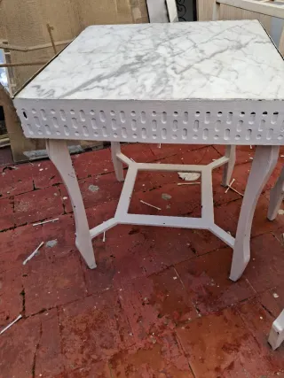 Tavolette da giardino in ferro battuto e marmo