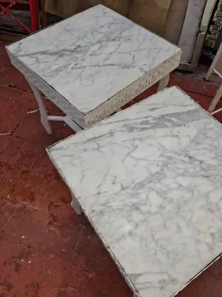 Tavolette da giardino in ferro battuto e marmo