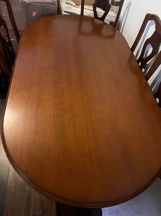 URGE Mesa comedor y 6 sillas madera vintage