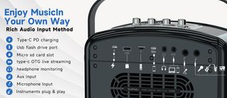 Altavoz Karaoke Bluetooth 120W Negro/Plata