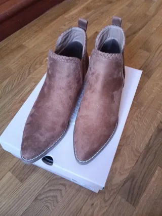 Botines beige/marrón