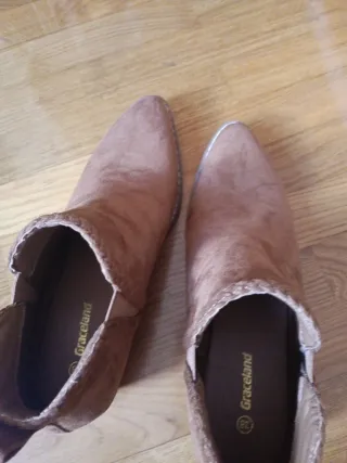 Botines beige/marrón