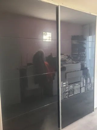 Armario vestidor moderno cristal negro