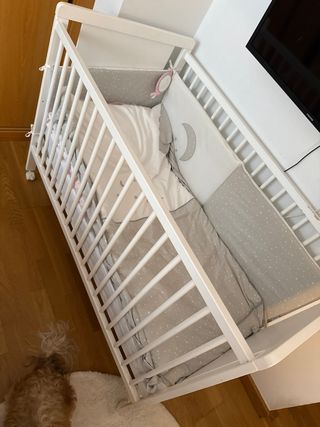 Cuna colecho blanca con protector