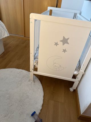 Cuna colecho blanca con protector