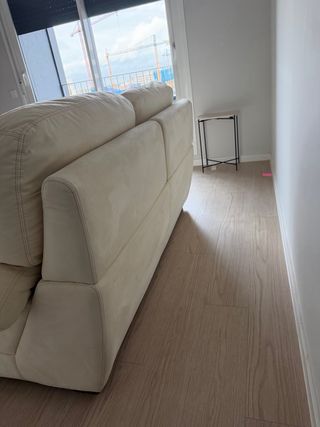 Sofá 2 plazas piel de melocotón beige