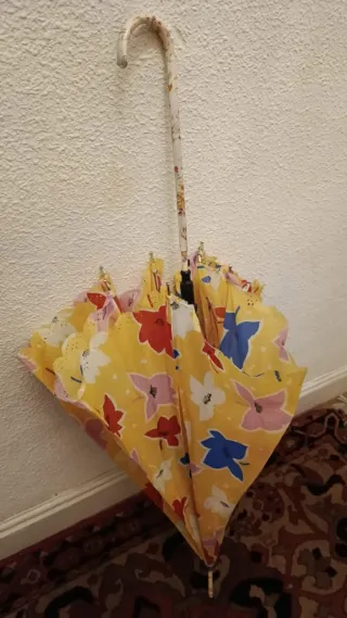 Paraguas Retro Marrón y Multicolor