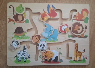 Puzzle - laberinto de madera con animales