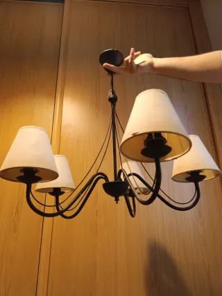 Lámpara de techo metal y tela