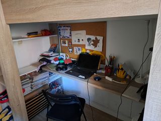 Litera con escritorio madera