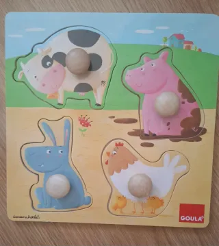 Puzzle madera animales granja