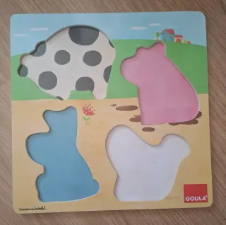 Puzzle madera animales granja