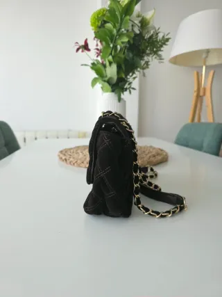 Bolso terciopelo marrón chocolate.  No es de Zara
